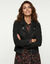 Blouson zipp&eacute; col tailleur pressionn&eacute;, su&eacute;dine (noir)