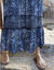 Robe longue imprimée manches 3/4 fendues (bleu / indigo)