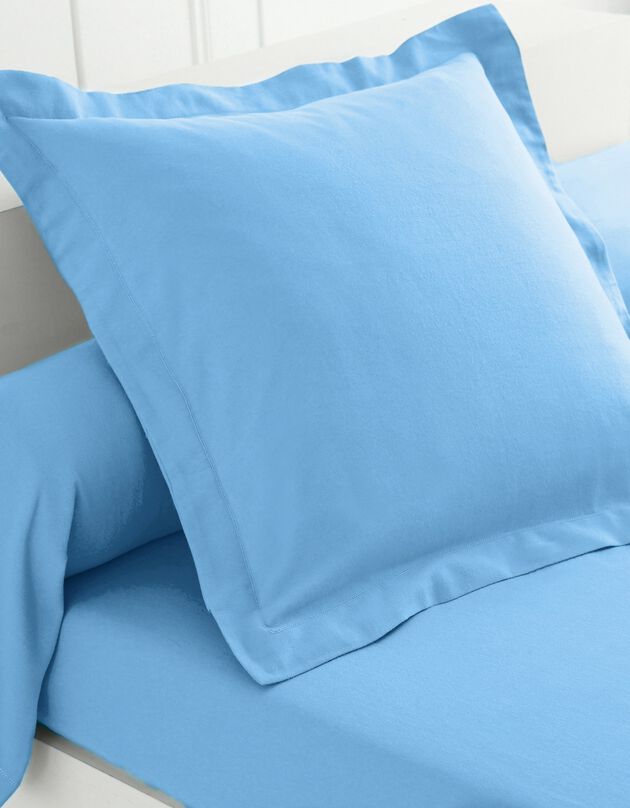 Linge de lit uni flanelle  (ciel)