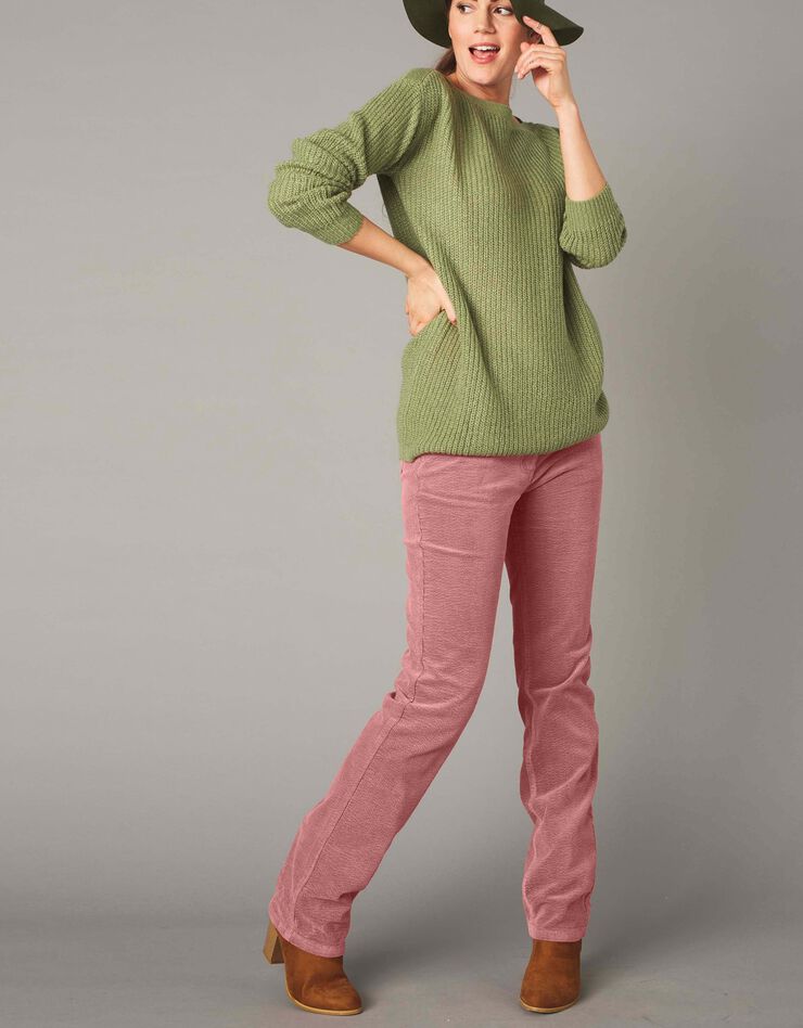 Pantalon droit, velours côtelé (rose grisé) Pantalon droit, velours côtelé (rose grisé)