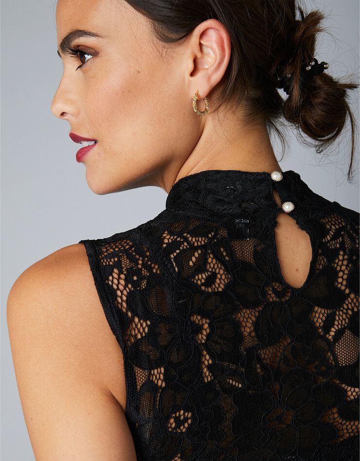 Body en dentelle, col montant (noir) Body en dentelle, col montant (noir)