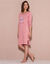 Chemise de nuit courte manches longues  (rose)