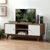 Meuble TV 2 portes YOLTY (naturel/blanc)