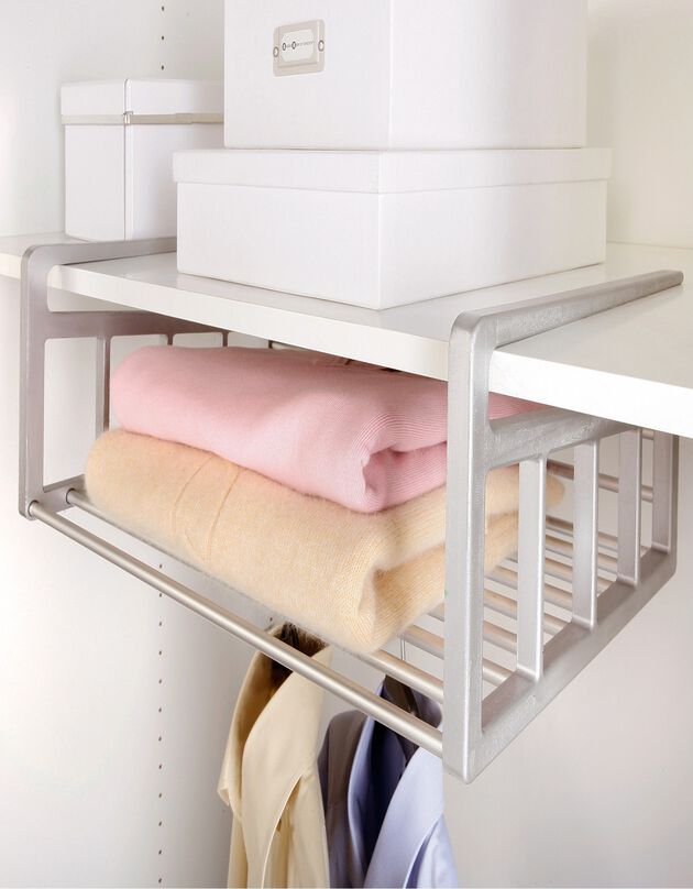 Etagère extensible porte-cintres (argenté)