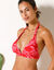 Soutien-gorge de bain forme triangle imprim&eacute; Viana - sans armatures (rouge / rose)