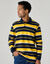 Polo ray&eacute;e maille piqu&eacute;e manches longues  (marine / miel)