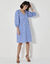 Robe courte évasée, imprimé ikat (bleu / blanc)
