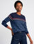 Pull col rond ray&eacute; marini&egrave;re, boutons &eacute;paule (marine / bleu)
