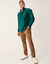Chemise boutonn&eacute;e unie Oxford manches longues (vert canard)