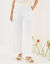 Pantalon large taille haute &agrave; enfiler, cr&ecirc;pe fluide (blanc)