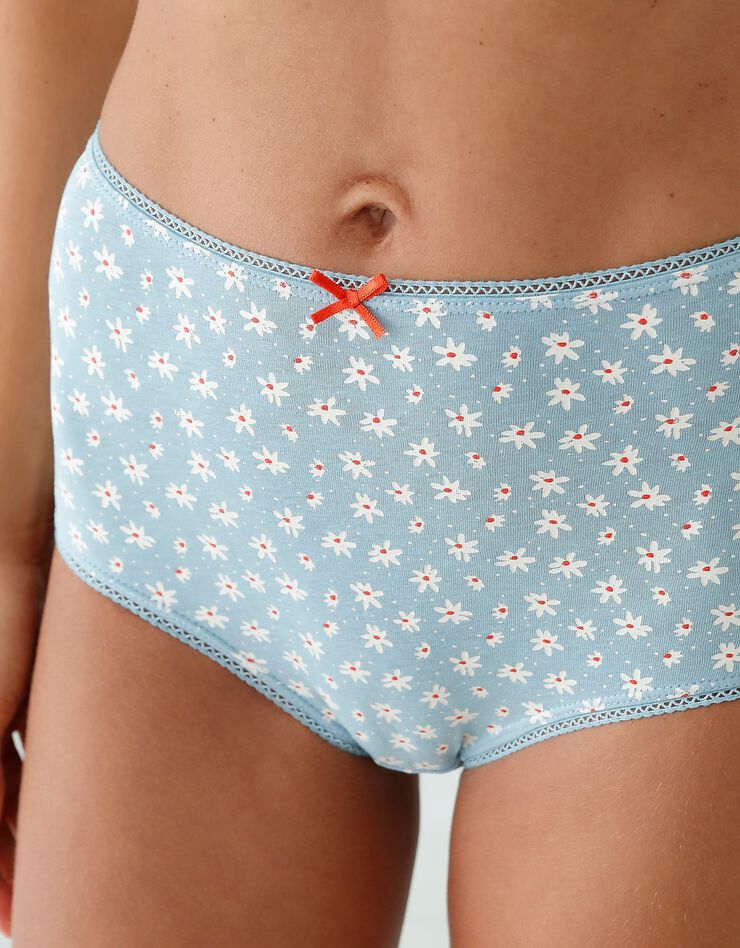Culotte coton forme maxi imprimée motifs "cerises' assortis– Lot de 4 (grenadine / bleu) Culotte coton forme maxi imprimée motifs "cerises' assortis– Lot de 4 (grenadine / bleu)