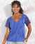 T-shirt manches courtes, macramé (bleu)