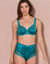 Soutien-gorge maille satinée et dentelle Salford avec armatures - lot de 2 (lagon + émeraude)