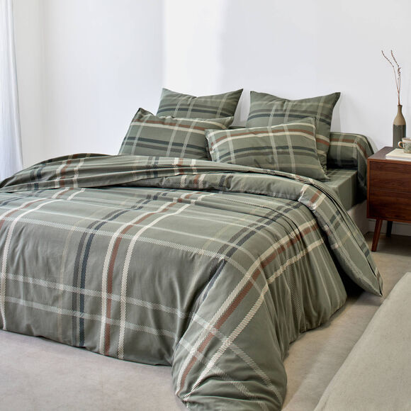 Linge de lit Karl imprim&eacute; &eacute;cossais - coton 52 fils/cm&sup2; (vert)