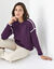 Pull bicolore en maille moelleuse  (prune)