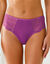 Culotte microfibre et dentelle stretch forme tanga taille haute - lot de 2 (prune + nude)