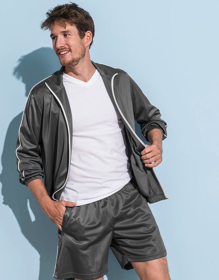 Veste sport microfibre zippée (gris) Veste sport microfibre zippée (gris)