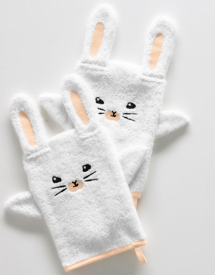 Collection éponge brodée lapin coton - 380 g/m² (blanc) Collection éponge brodée lapin coton - 380 g/m² (blanc)