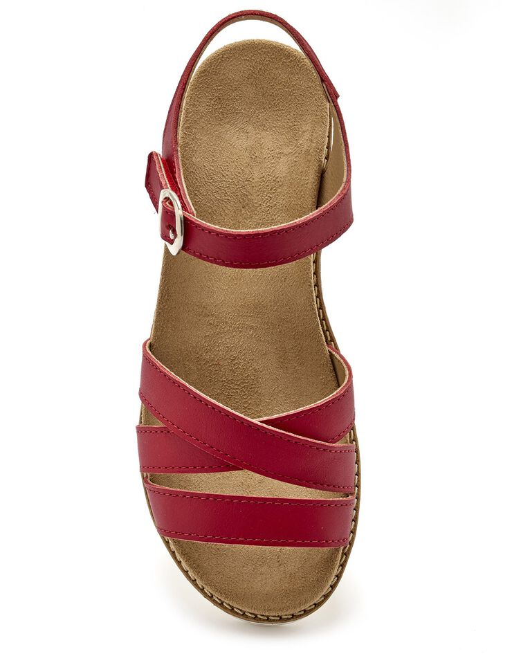 Sandales cuir brides croisées (rouge) Sandales cuir brides croisées (rouge)