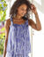 Top à nouettes, imprimé (bleu dur / blanc)