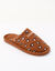 Mules &agrave; message, motif l&eacute;opard. (caramel)