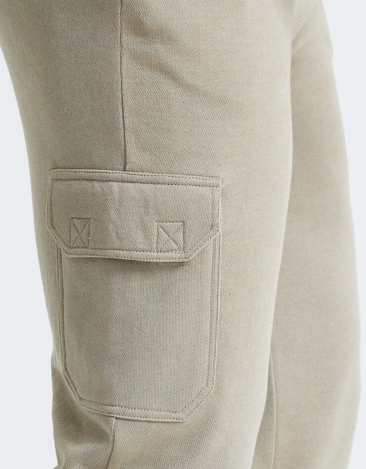 Pantalon molleton cargo (beige)