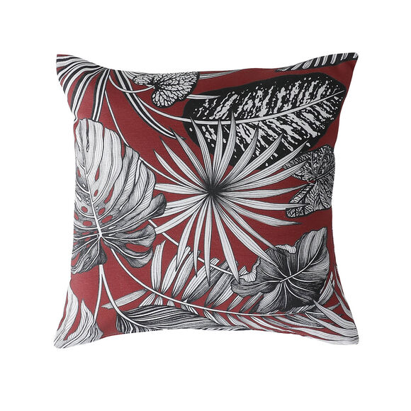 Housse de coussin imprimé tropical - lot de 2 (terracotta)