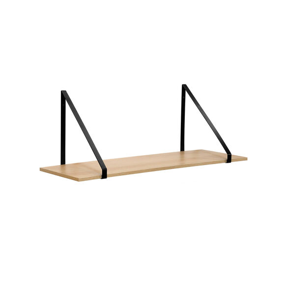 Etagère style industriel métal et bois - L 80 cm (noir/bois)