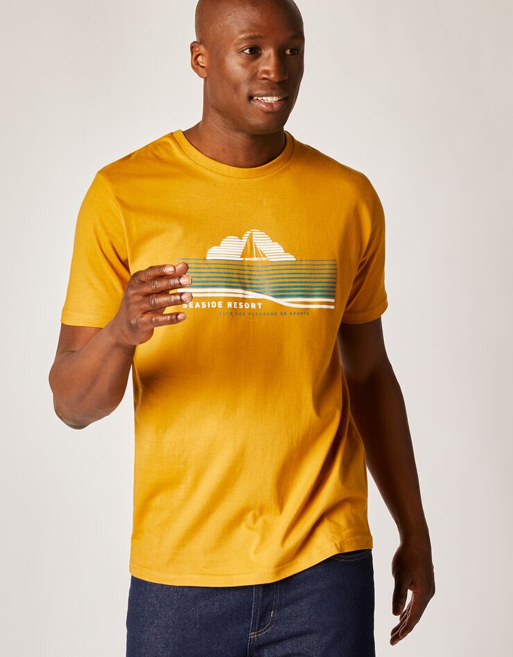 Tee-shirt imprimé manches courtes (jaune) Tee-shirt imprimé manches courtes (jaune)