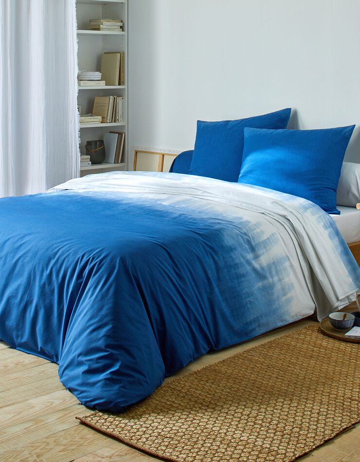 Linge de lit Abysse en coton (bleu)