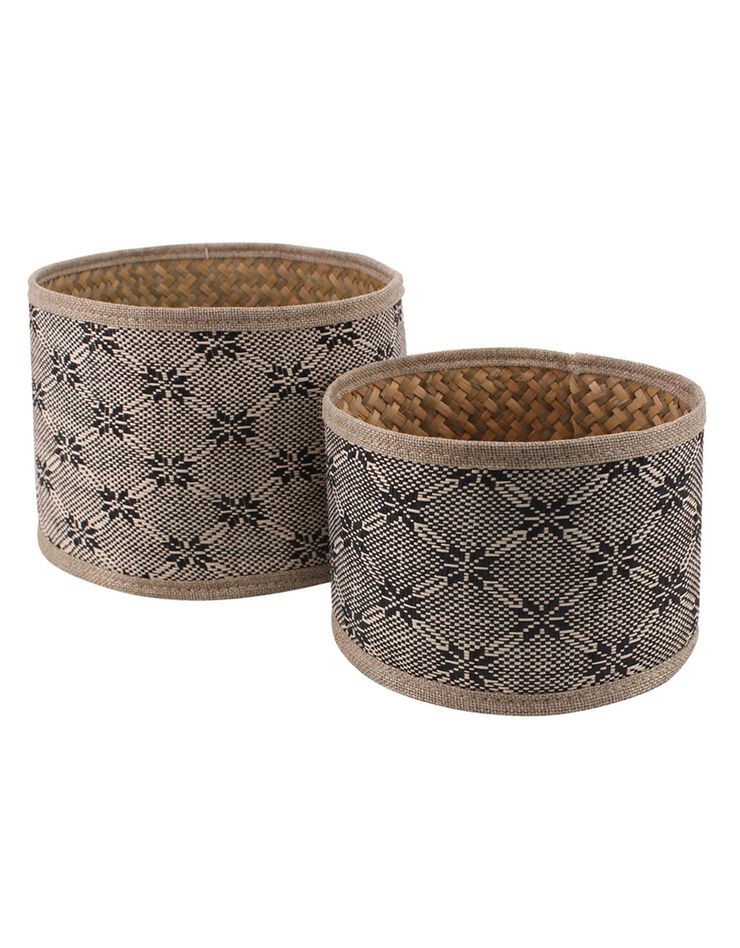 Panier folk - lot de 2 (gris/noir)