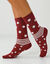 Chaussettes pois et unies - lot de 4 paires (bordeaux / rose)