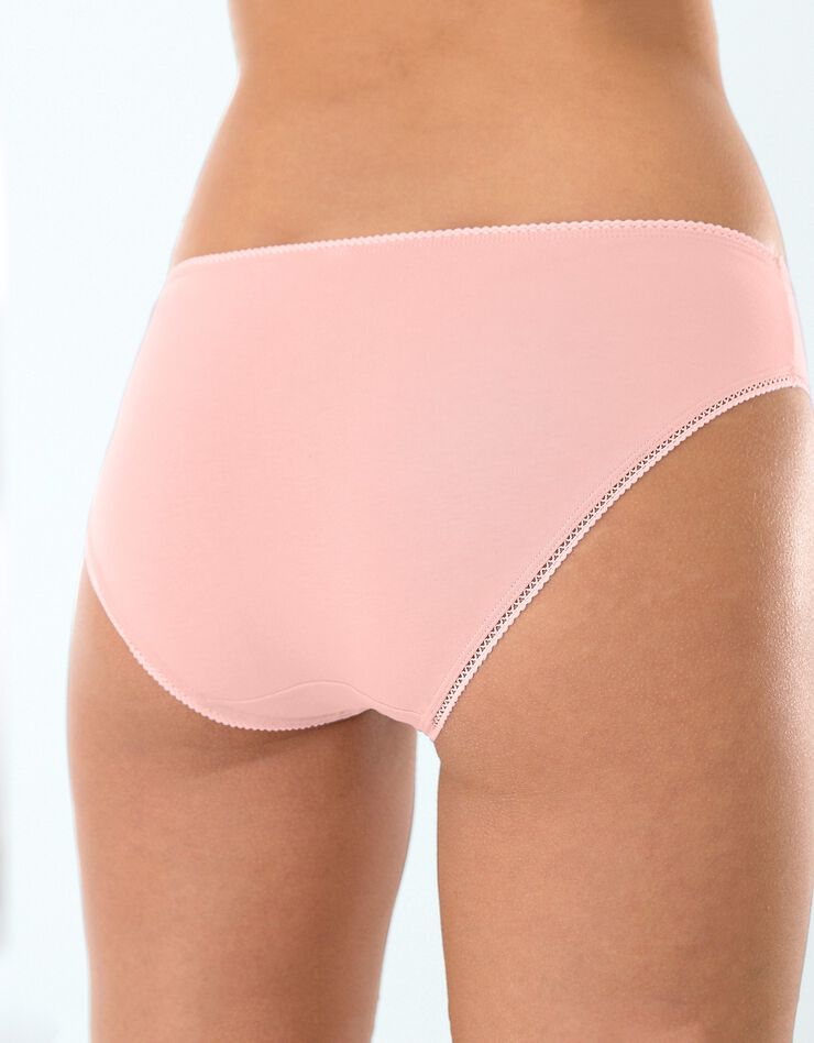 Culotte forme midi en coton uni + imprimé – Lot de 4 (beige / corail) Culotte forme midi en coton uni + imprimé – Lot de 4 (beige / corail)