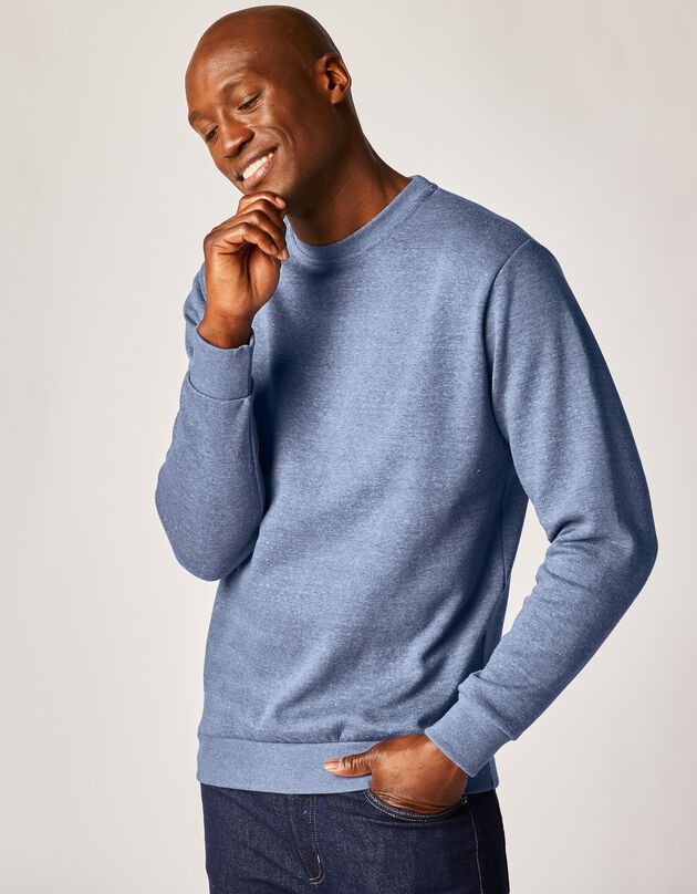 Sweat molleton col rond (bleu jean)