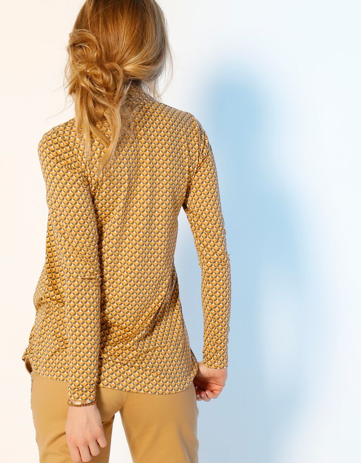 Tee-shirt imprimé évasé maille fluide (miel) Tee-shirt imprimé évasé maille fluide (miel)