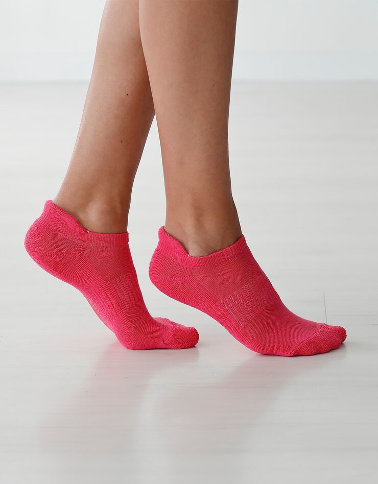 Socquettes basses spéciales sport - lot de 4 (gris / rose) Socquettes basses spéciales sport - lot de 4 (gris / rose)