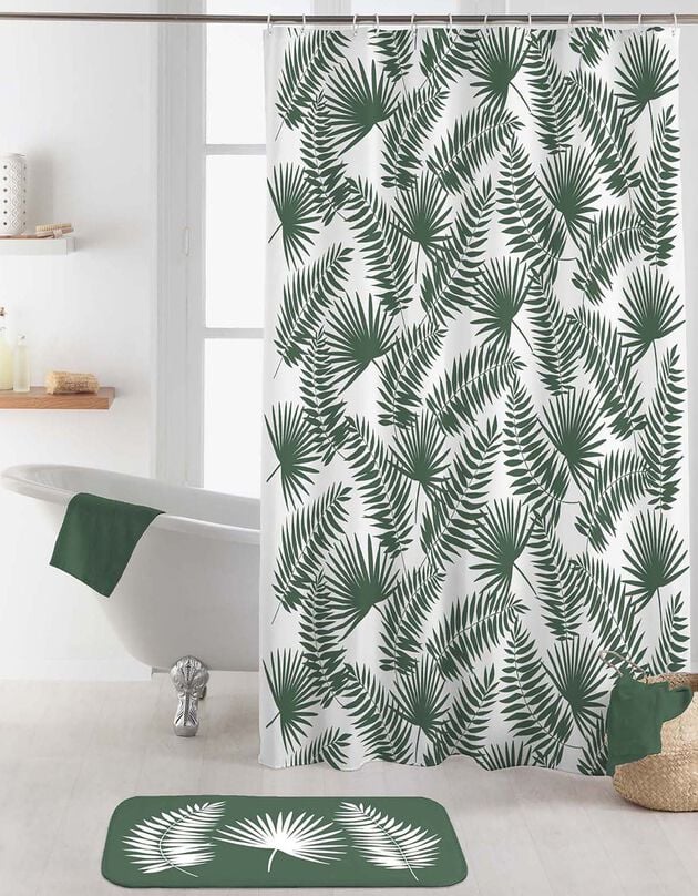 Rideau de douche imprimé feuilles de palmiers (imprimé)