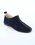Chaussons bottillons fourrés, suédine (bleu)