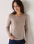 T-shirt chaleur manches longues en laine mélangée (taupe clair)