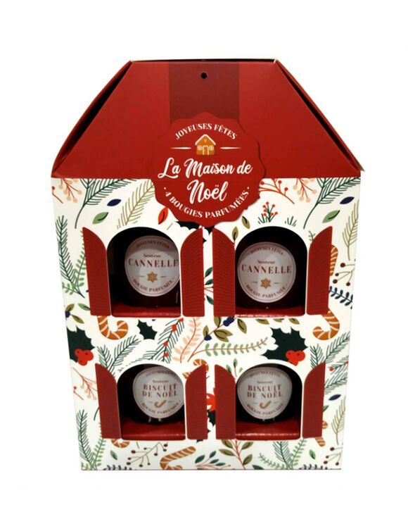 Coffret 4 bougies parfumées (rouge)