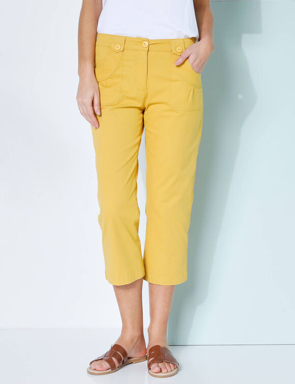 Pantacourt droit stretch (safran)