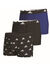 Boxer classique en coton Active Flex - lot de 3 (noir + bleu)