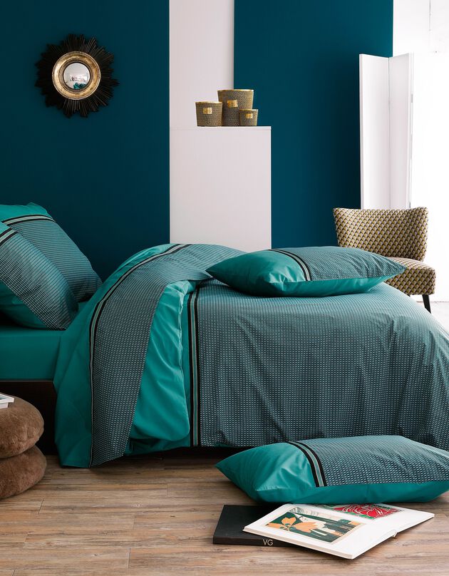 Linge de lit Gustav - percale de coton (émeraude)