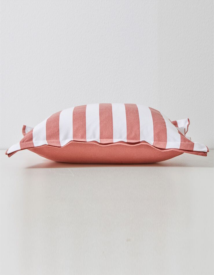 Housse de coussin rayée, collection Ninole - lot de 2 (terracotta / blanc)