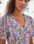 Robe boutonnée manches "papillon" imprimée (bleu grisé)