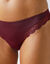 Culotte forme tanga en coton et dentelle - lot de 3 (prune + fuchsia + ivoire)
