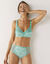 Culotte maxi dentelle coton uni et imprimé fleurs Tropea - lot de 4 (aqua)