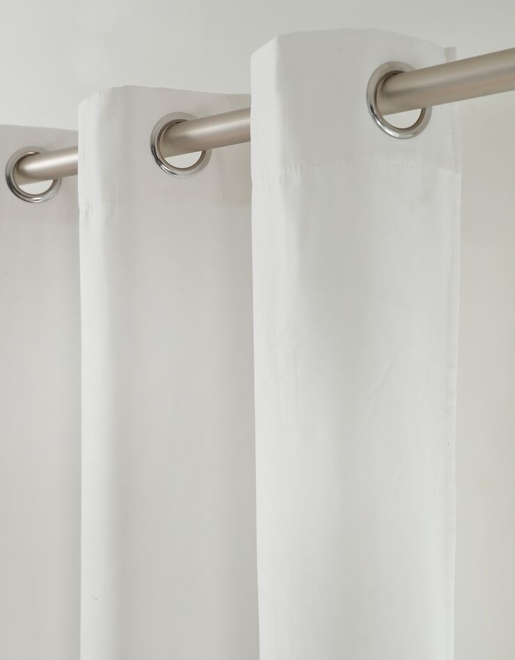 Rideau isolant uni envers polaire finition oeillets (blanc cassé)