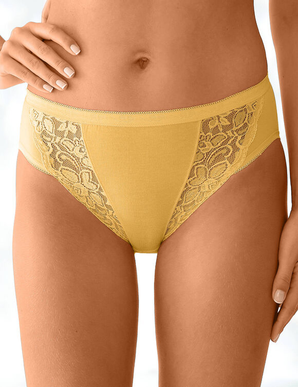 Culotte midi dentelle - lot de 3 (marine + terracotta + jaune)