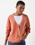 Gilet boutonné col V, laine d'agneau (rose chiné)
